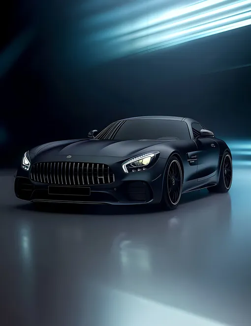 Ein hochwertiges Auto in einem Showroom